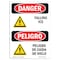 Signmission OSHA Danger Sign, Falling Ice Bilingual, 5in X 3.5in Decal, 3.5" W, 5" H, Bilingual Spanish OS-DS-D-35-VS-1230 - alternate 1